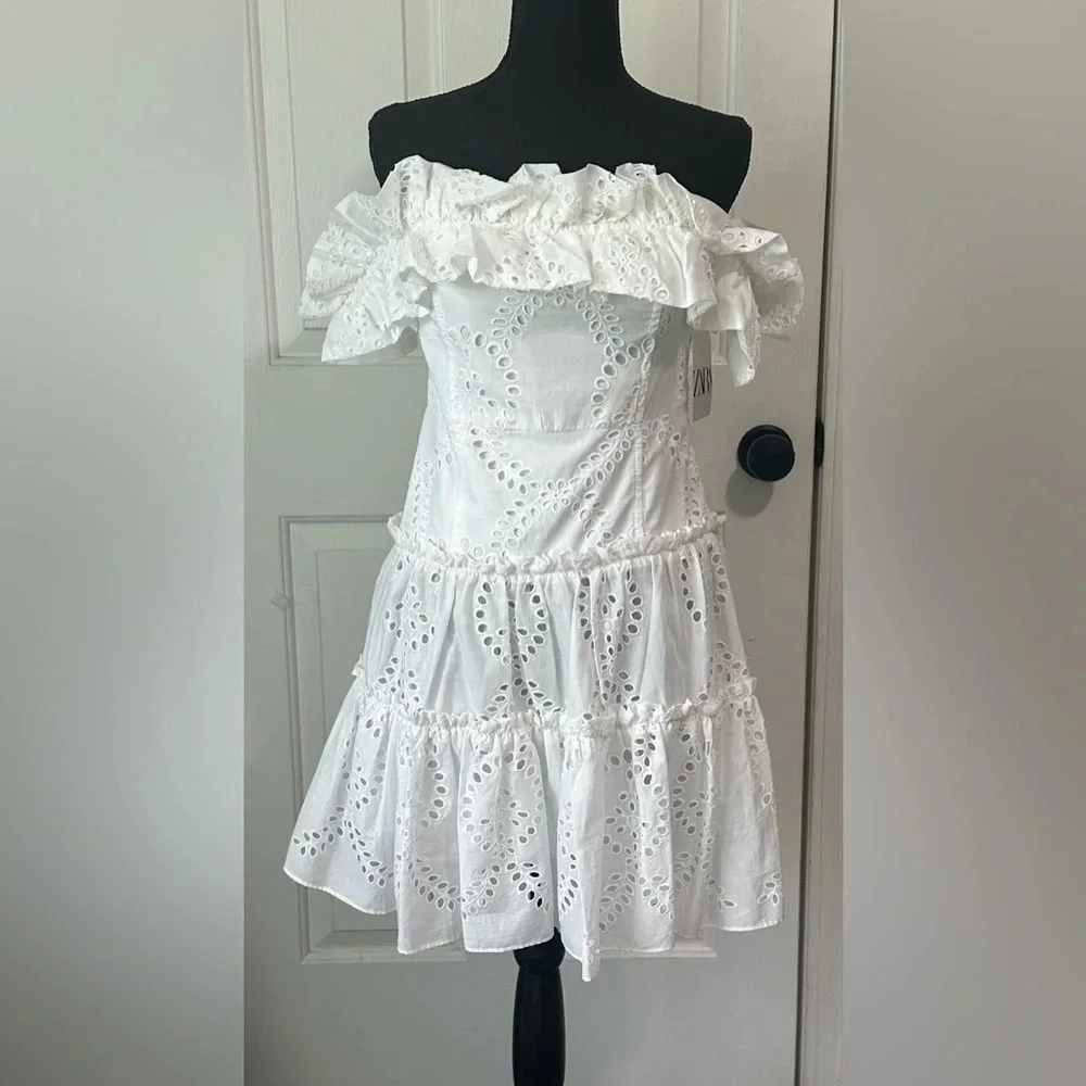 Zara White Mini Dress - Picture 3 of 6